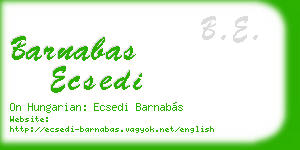 barnabas ecsedi business card